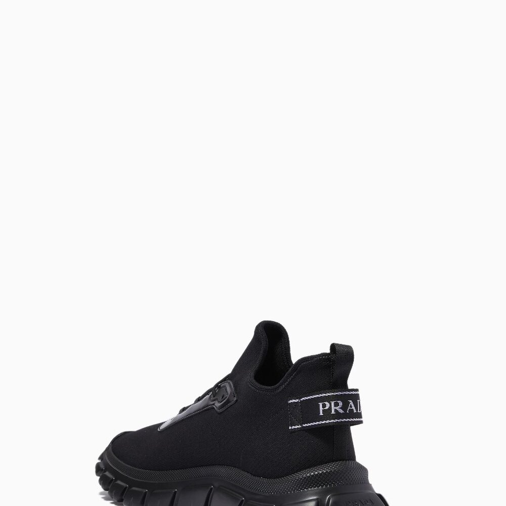 Prada Men's Allacciate Rush Triangle Logo Knit Sneakers - US10 - Picture 3 of 11